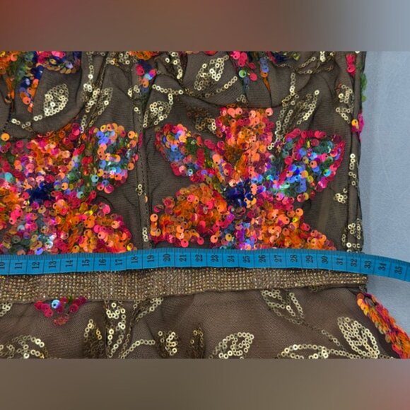 🆕 BRONX & BANCO 🧿 NWOT Mademoiselle Floral Sequin Fit-&-Flare Dress Sz XS US 2 - Picture 16 of 16
